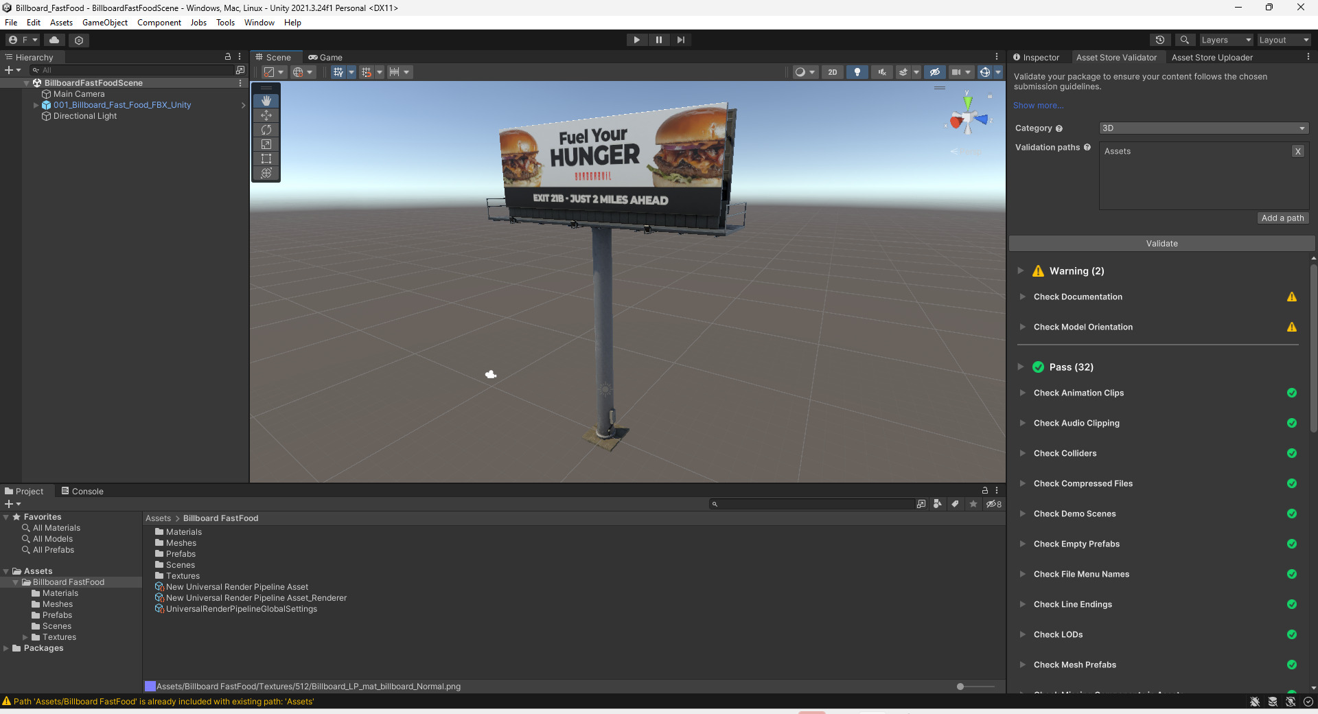 Billboard Fast Food 3D Model Low-poly 3D model_4