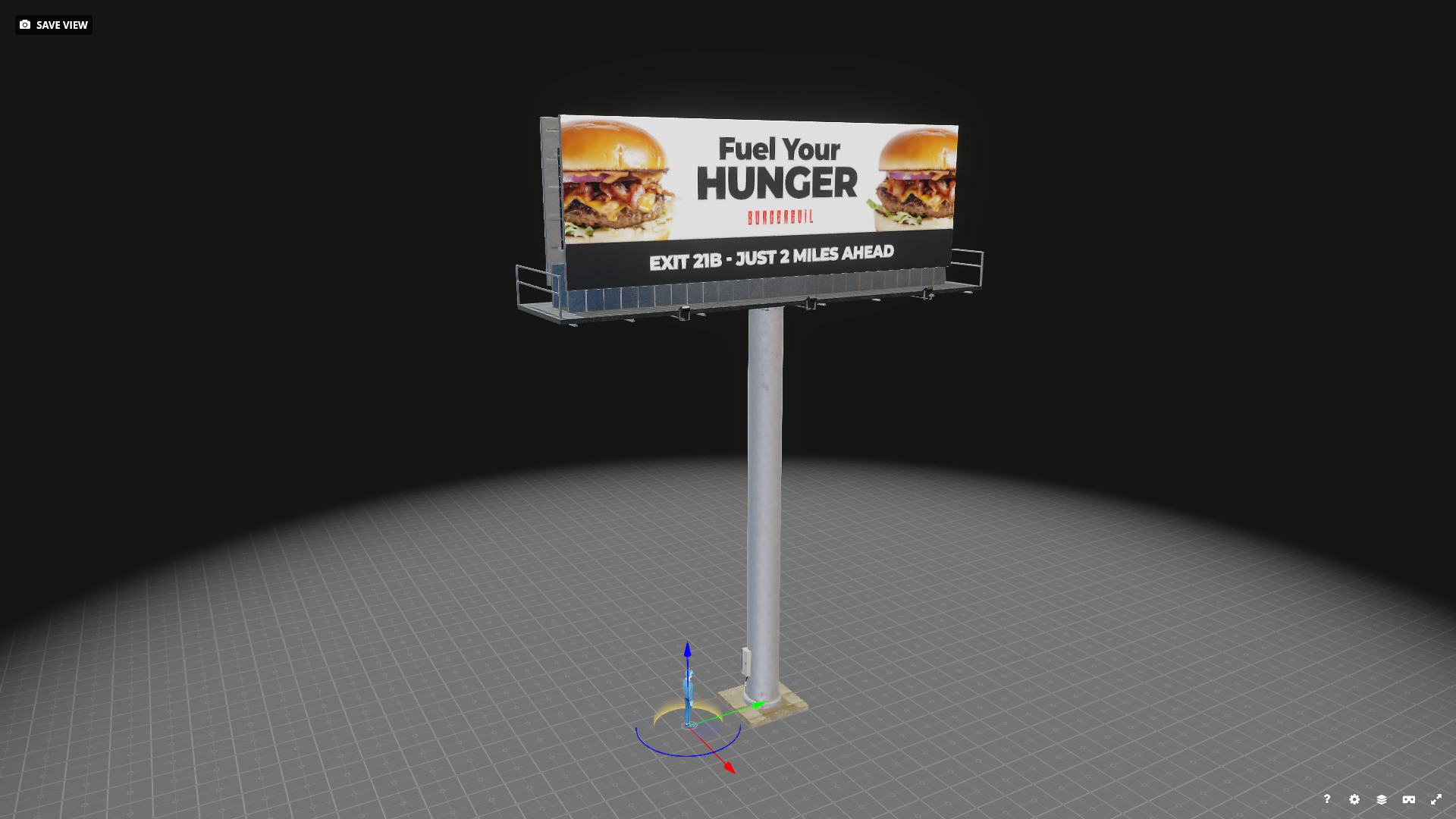 Billboard Fast Food 3D Model Low-poly 3D model_13