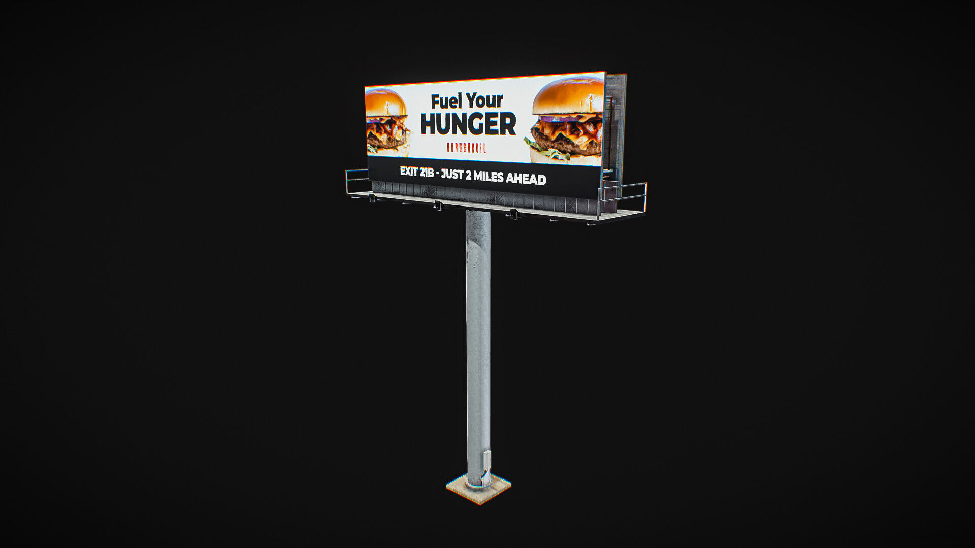 Billboard Fast Food 3D Model Low-poly 3D model_2