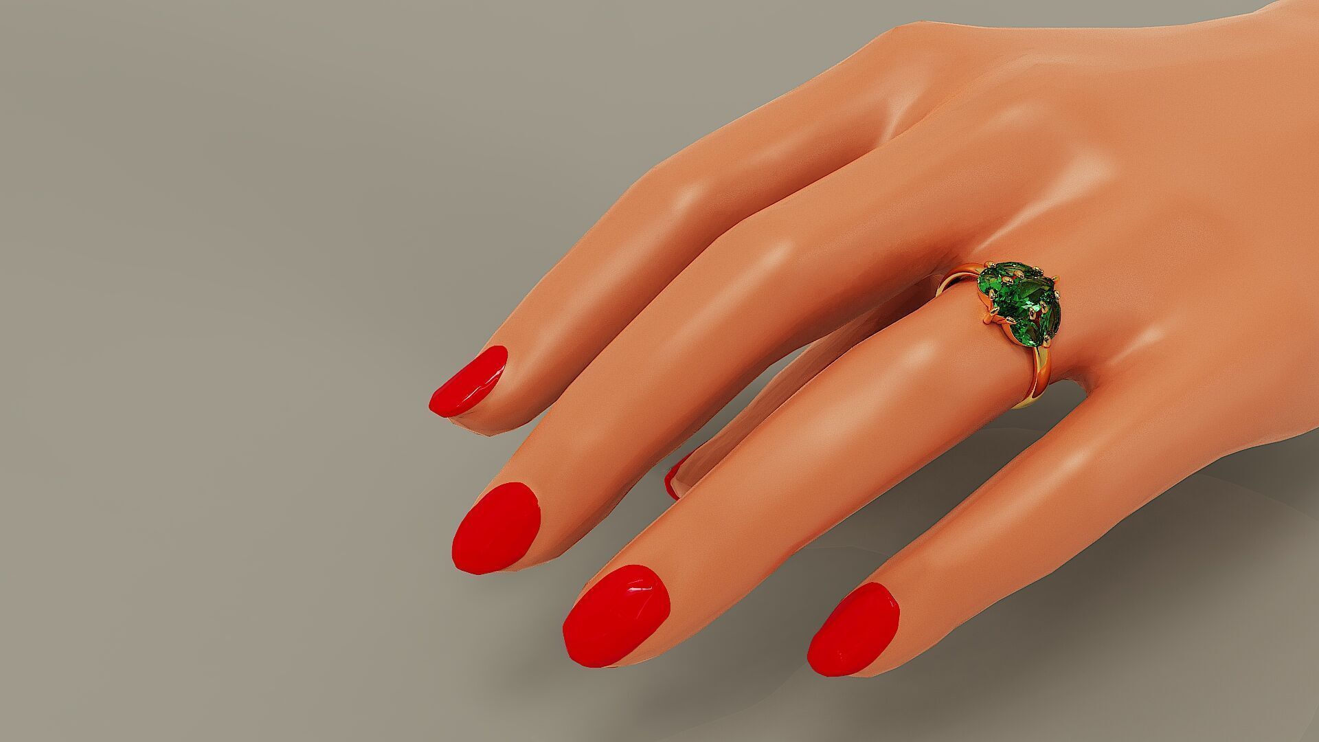 Prong set marquise shape diamond five stone ring  3D print model_14