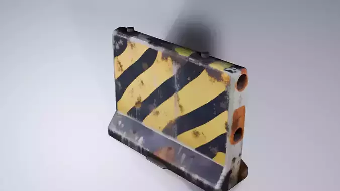 Low Poly Concrete Road Barrier -Street Barricade