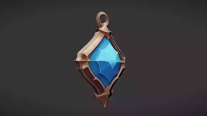 ornate blue gemstone pendant