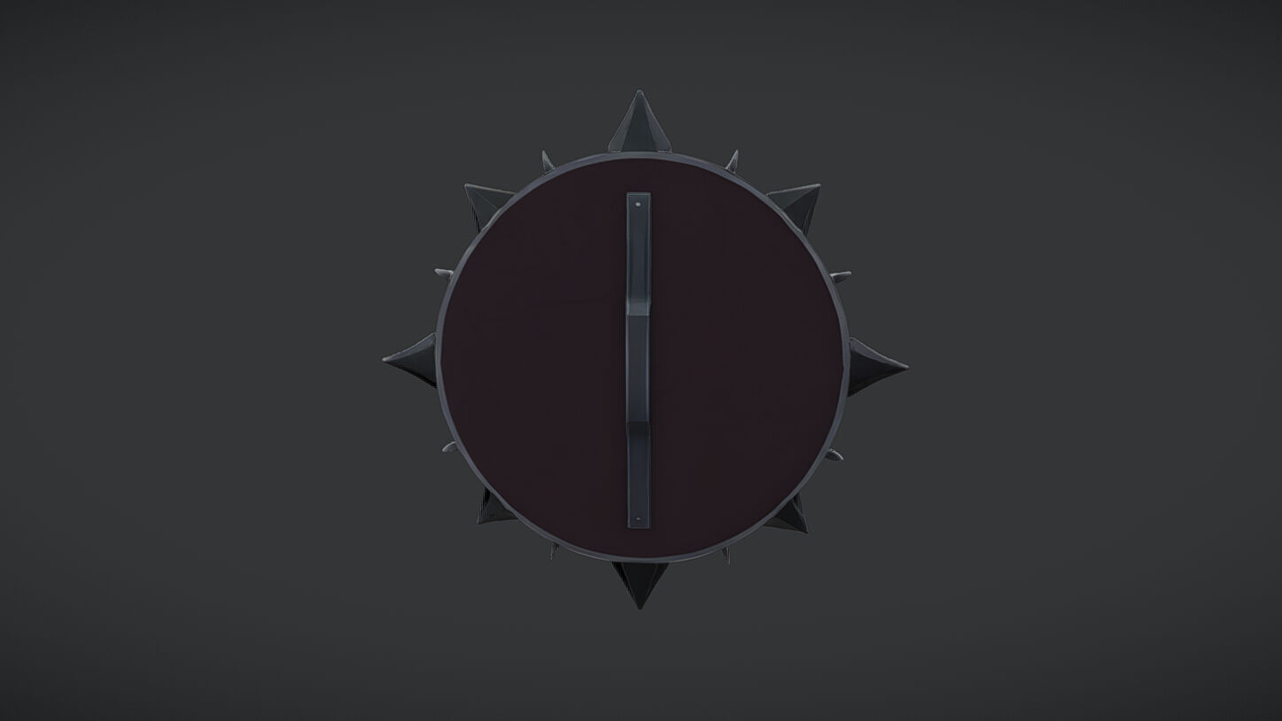 ornamental emblem with spikes 3D model_3