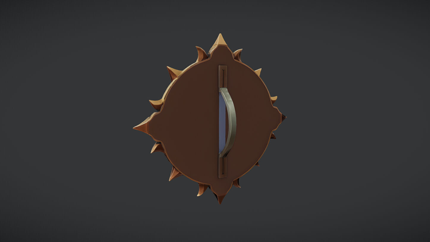 fantasy circular emblem with spikes 3D model_3