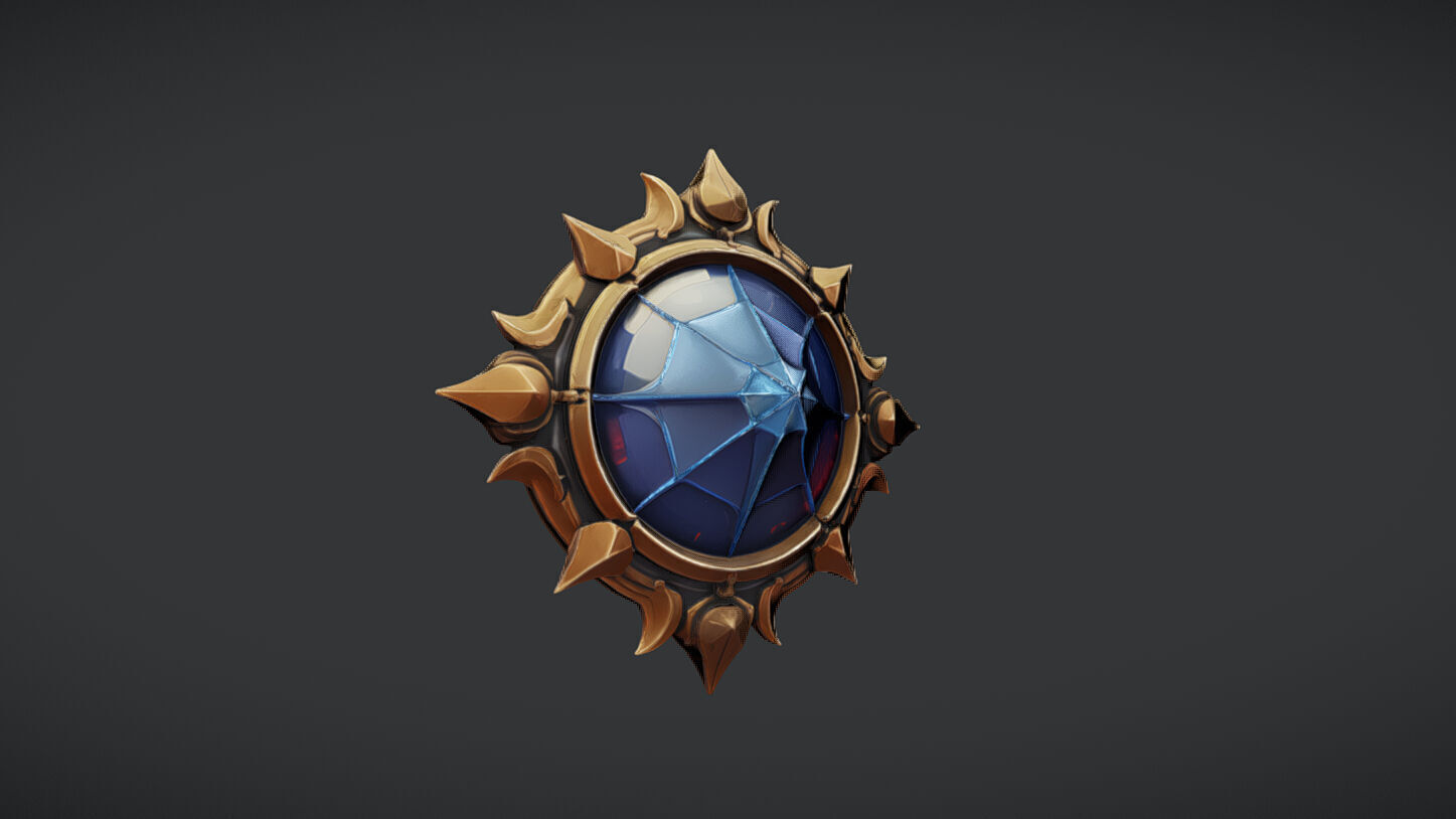 fantasy circular emblem with spikes 3D model_4