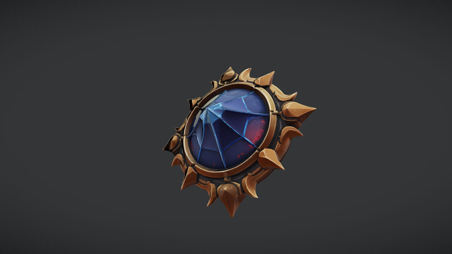 fantasy circular emblem with spikes 3D model_1