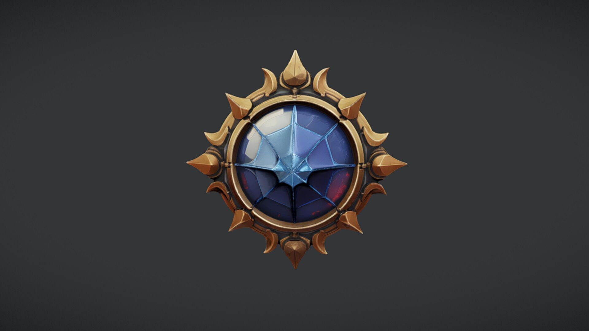 fantasy circular emblem with spikes 3D model_5