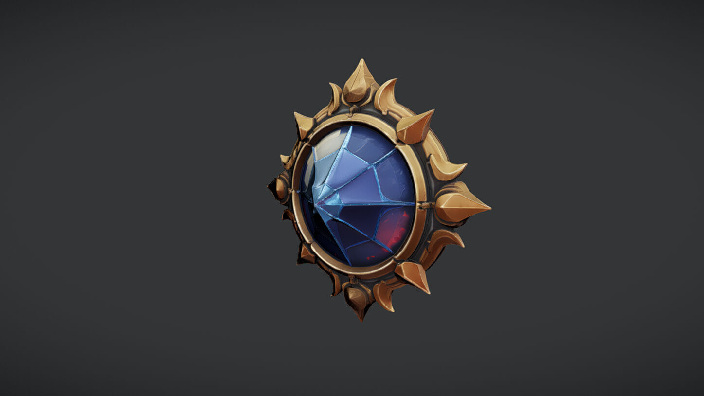fantasy circular emblem with spikes 3D model_2