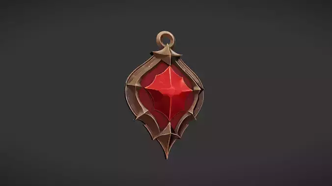 decorative pendant with red gem