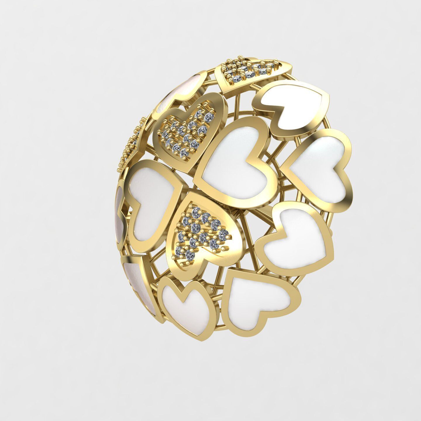 Heart earrings 01 3D print model_4