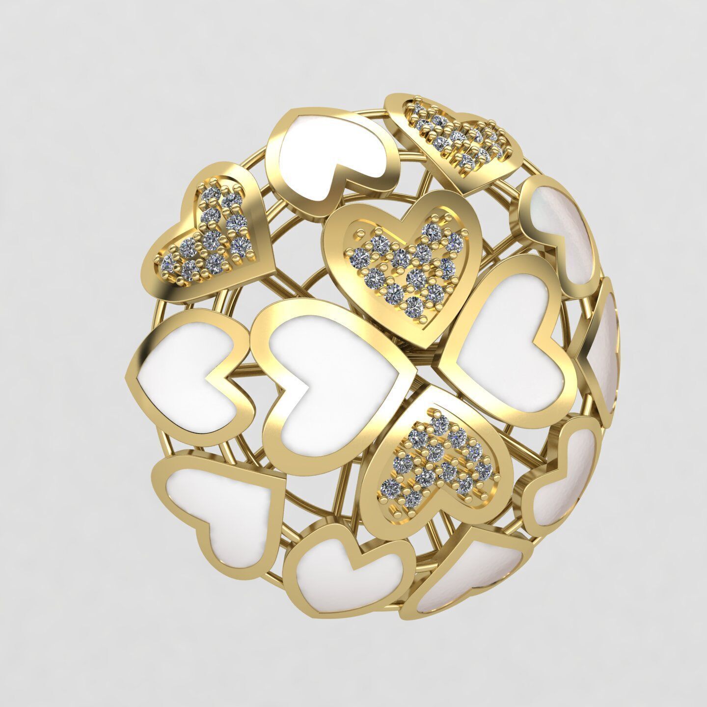 Heart earrings 01 3D print model_6