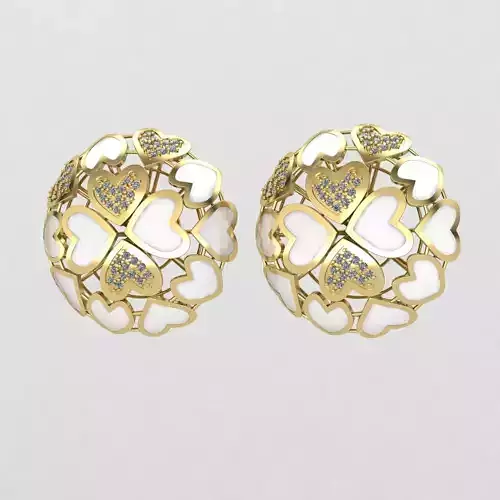Heart earrings 01 3D print model