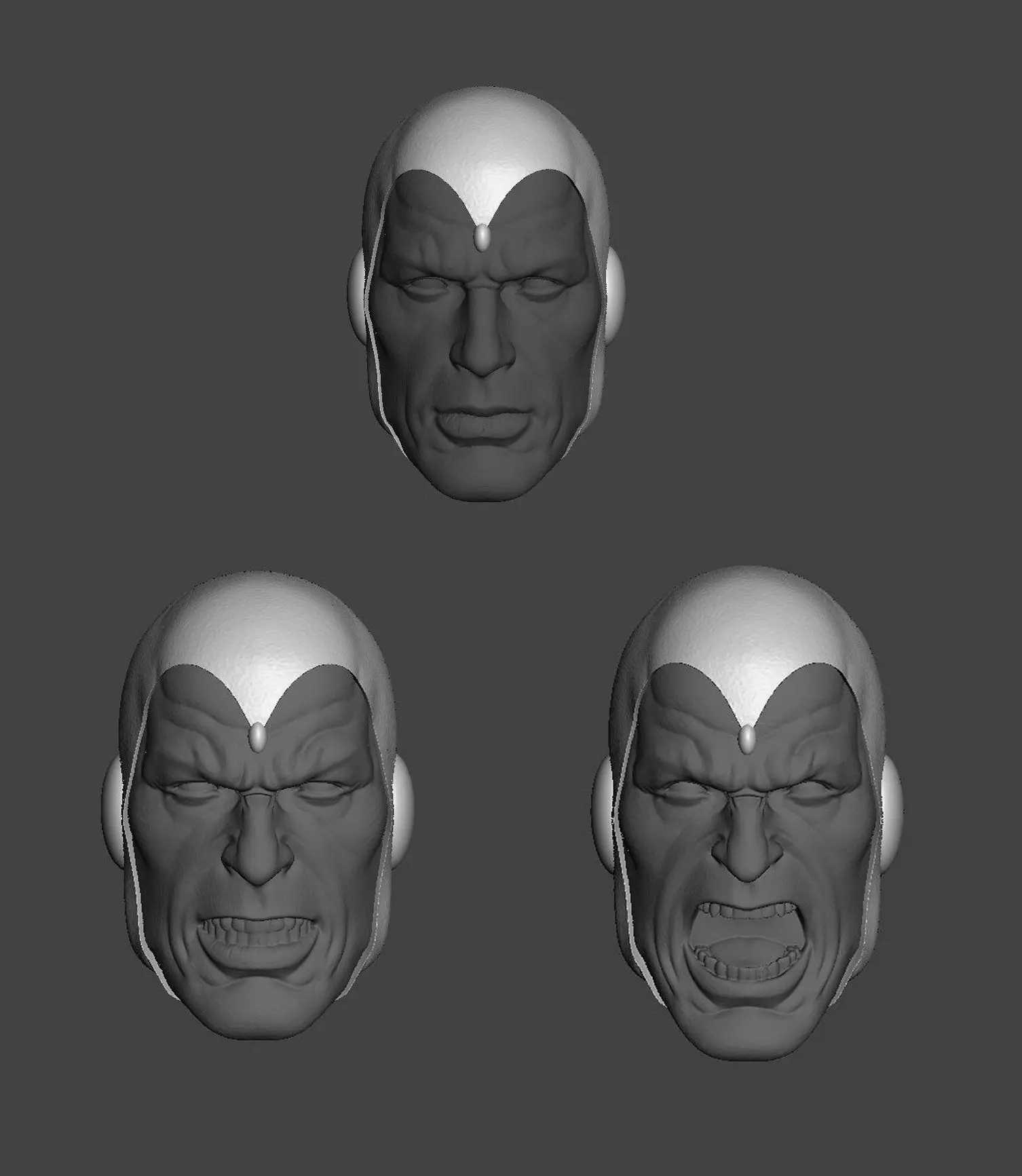 MARVEL VISION AVENGERS EXPRESSION 3-PACK HEADSCULPT 3D print model_0