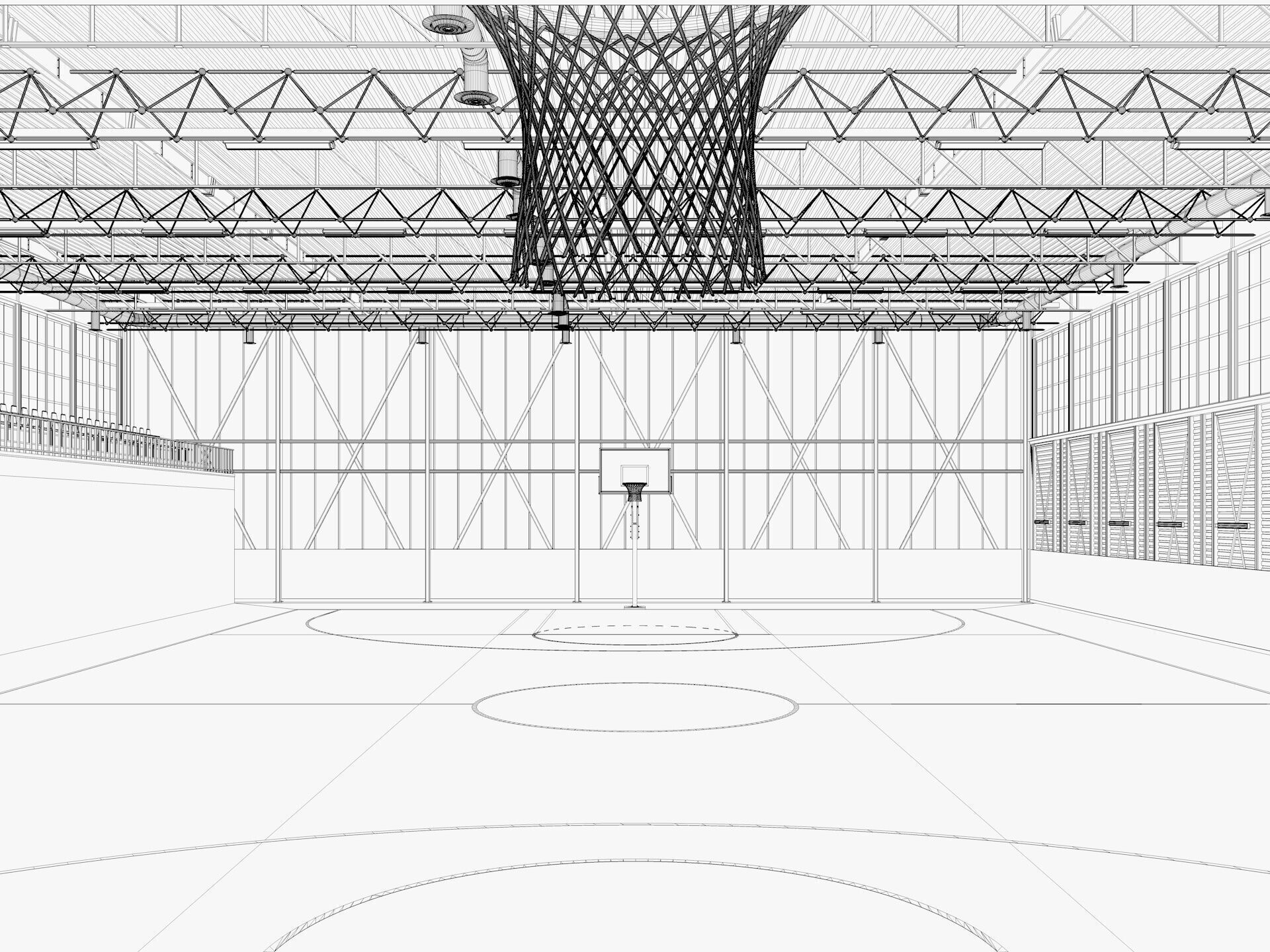Basketball gym 3D model_25