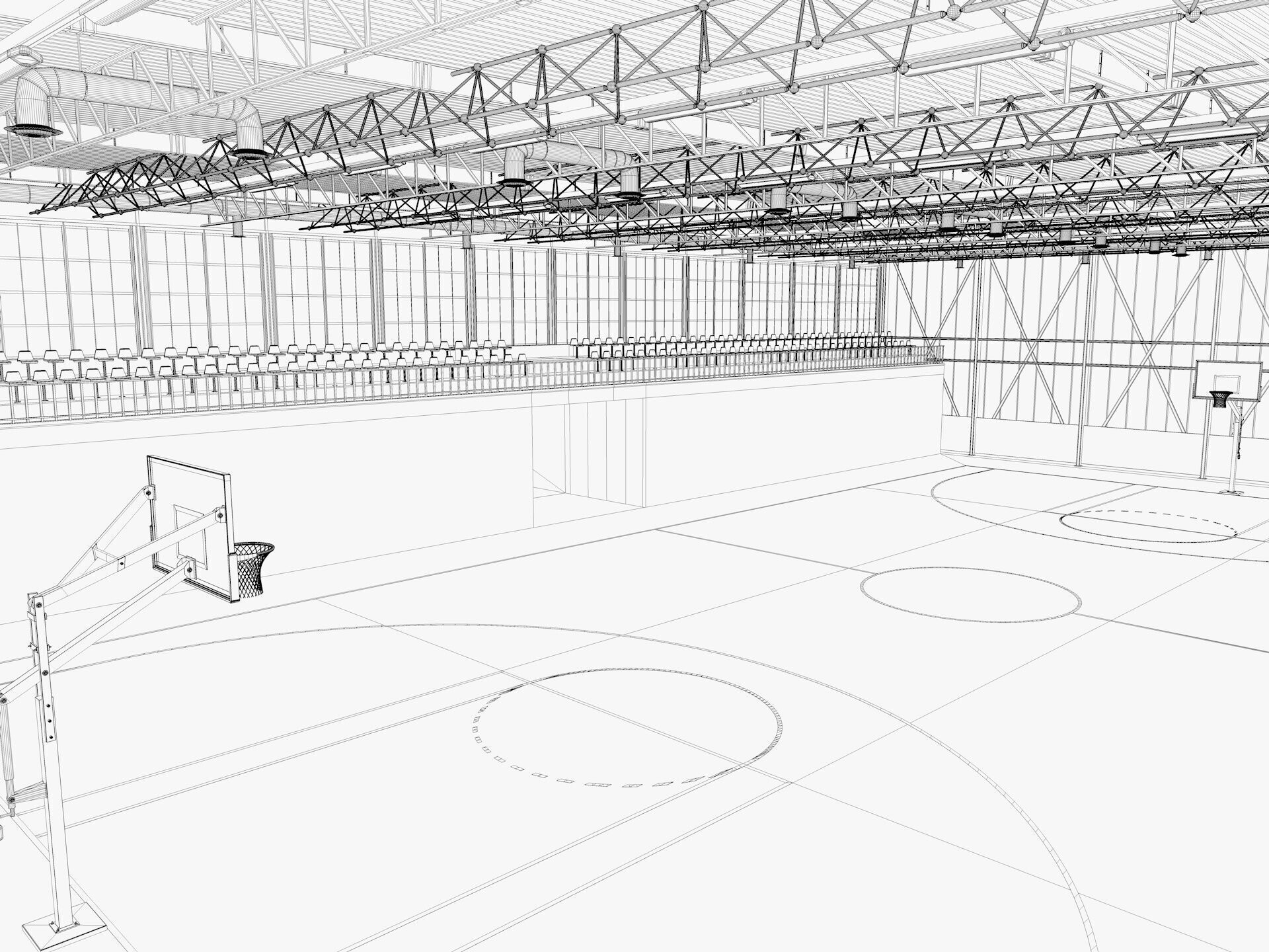 Basketball gym 3D model_20