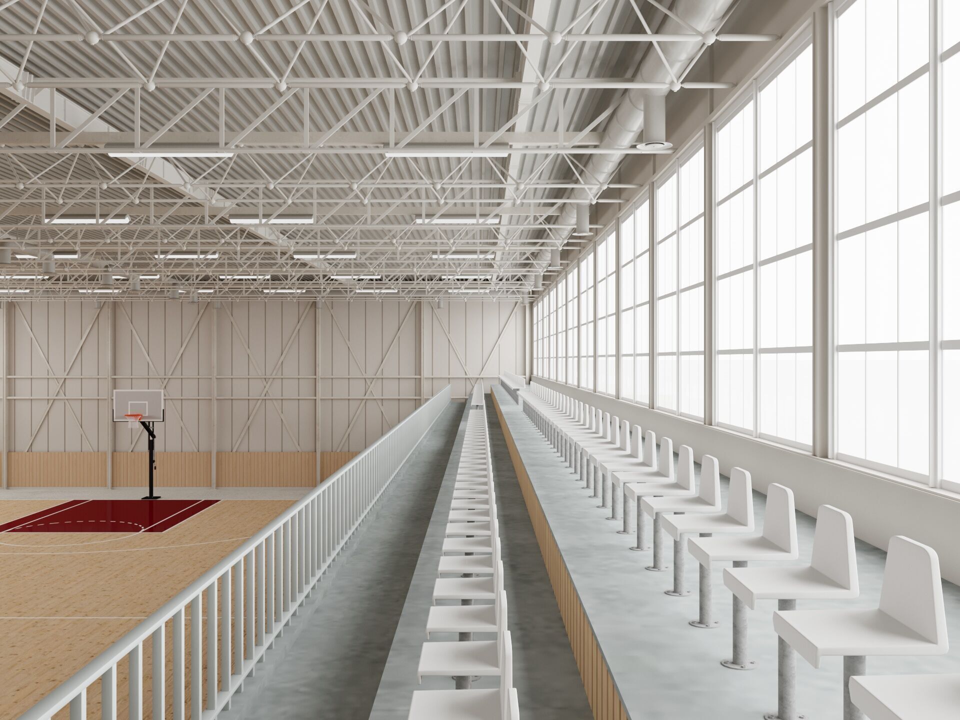 Basketball gym 3D model_9