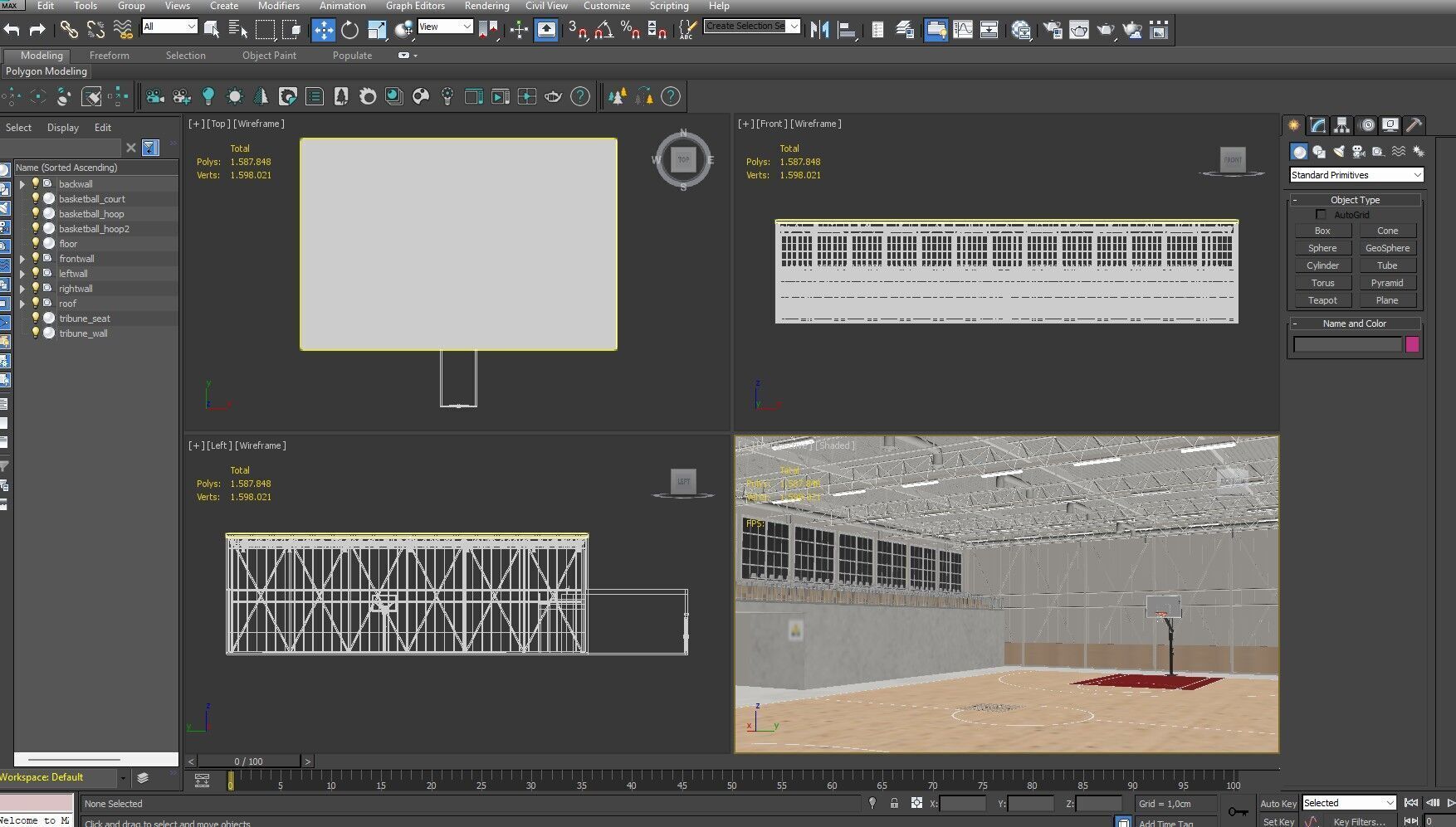 Basketball gym 3D model_13