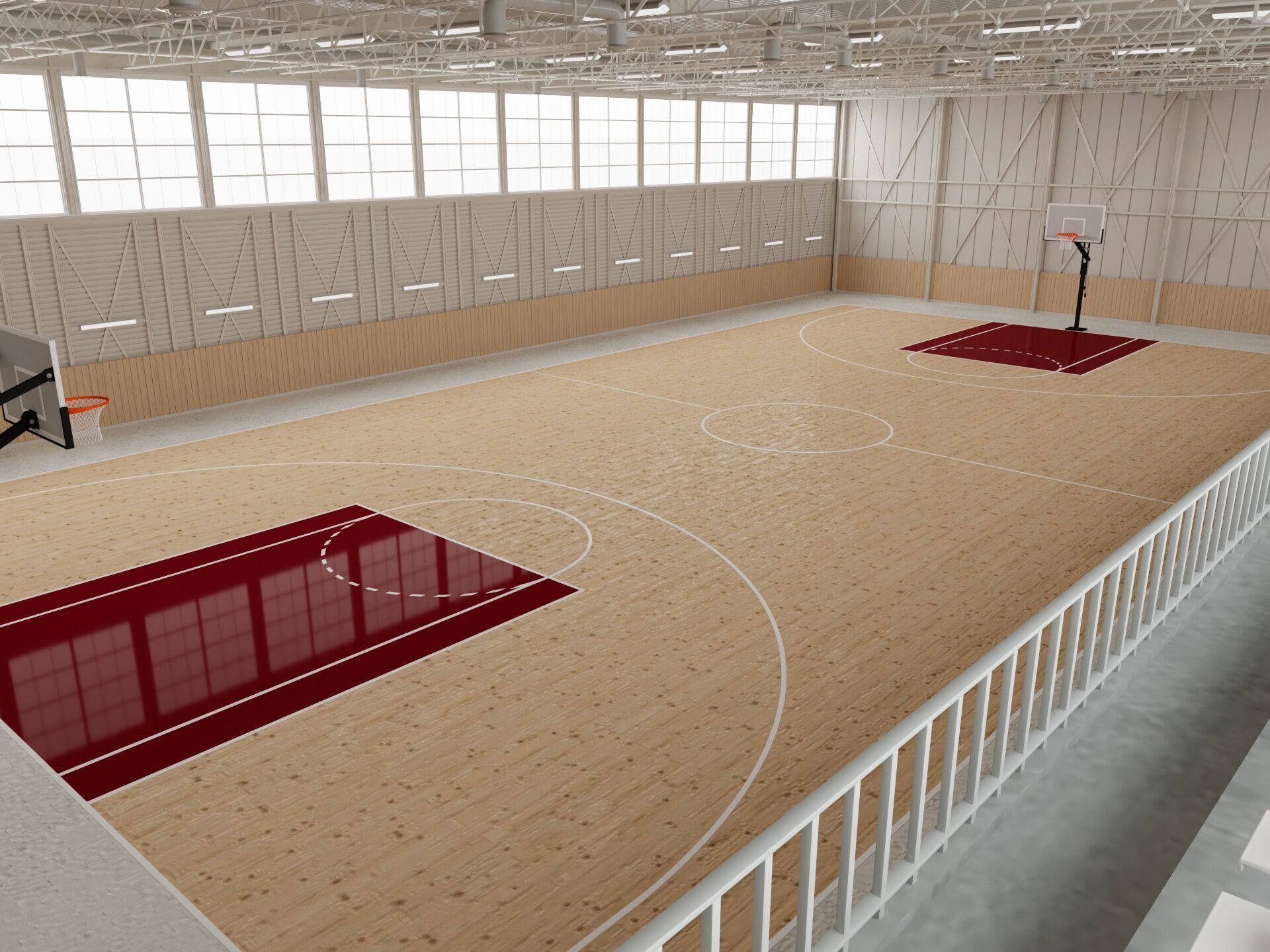 Basketball gym 3D model_5