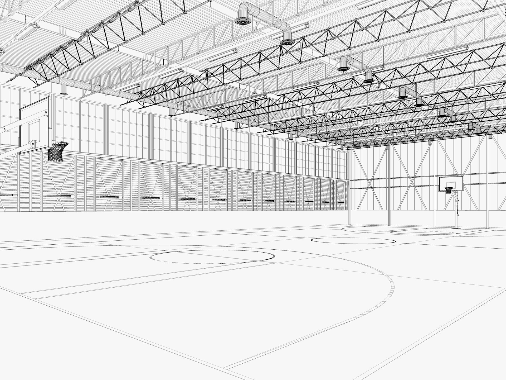 Basketball gym 3D model_18