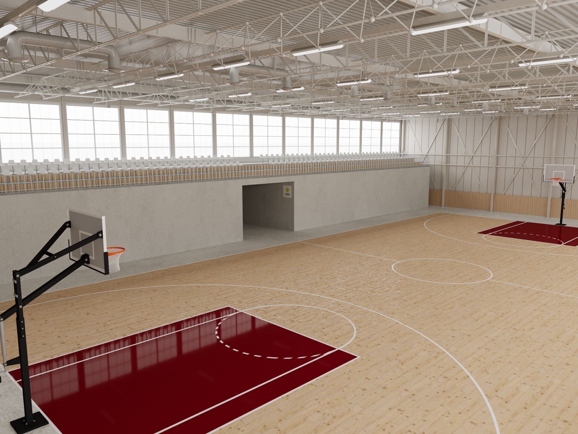 Basketball gym 3D model_6