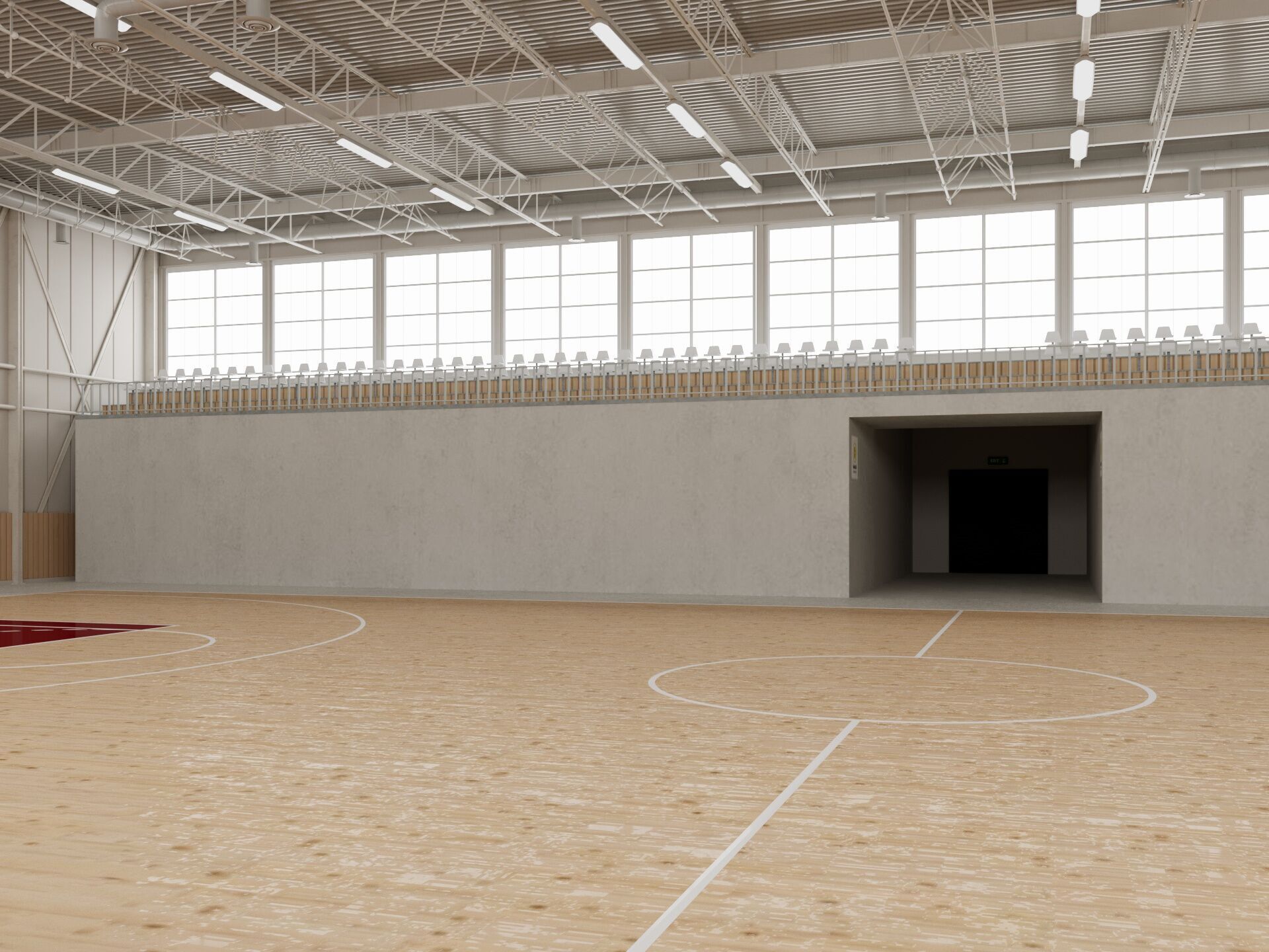 Basketball gym 3D model_1