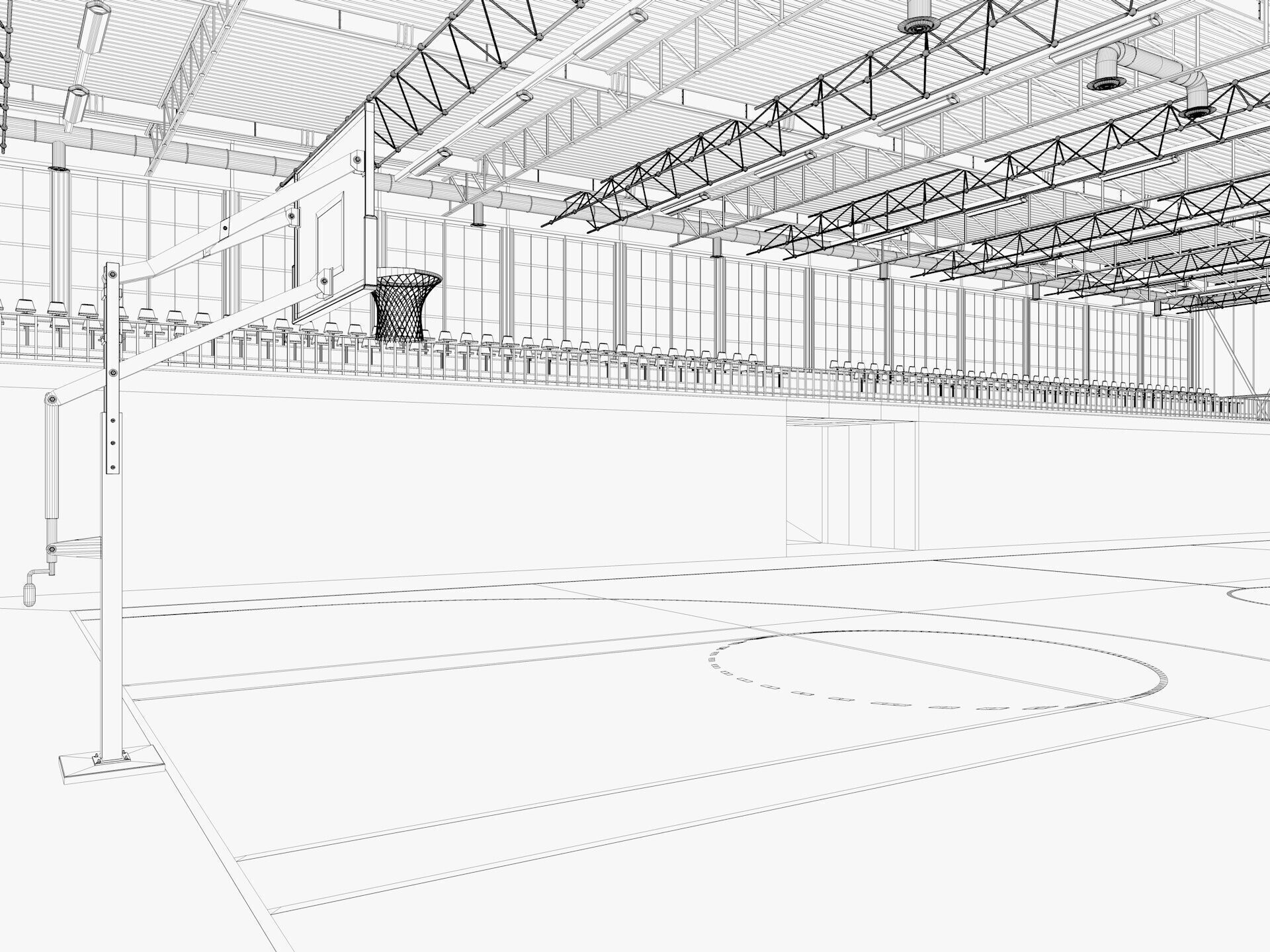 Basketball gym 3D model_21