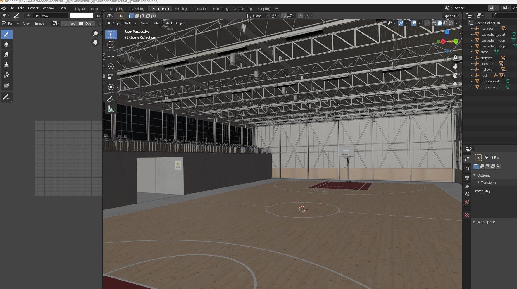 Basketball gym 3D model_14