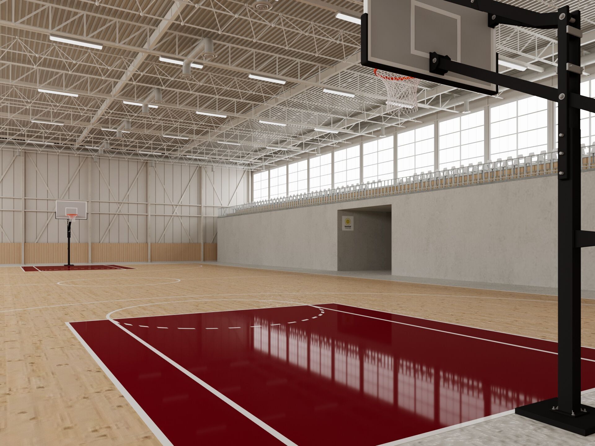 Basketball gym 3D model_3