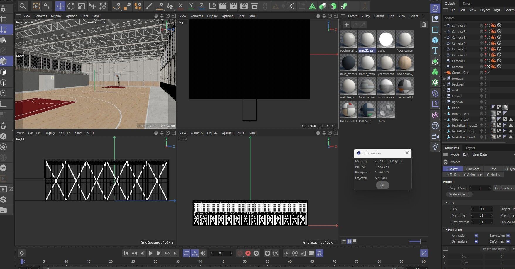 Basketball gym 3D model_12