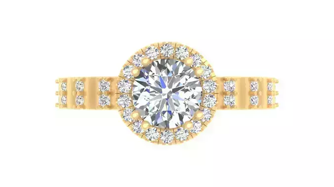 Majestic Vintage-Inspired Round-Cut Diamond Halo Engagement Ring