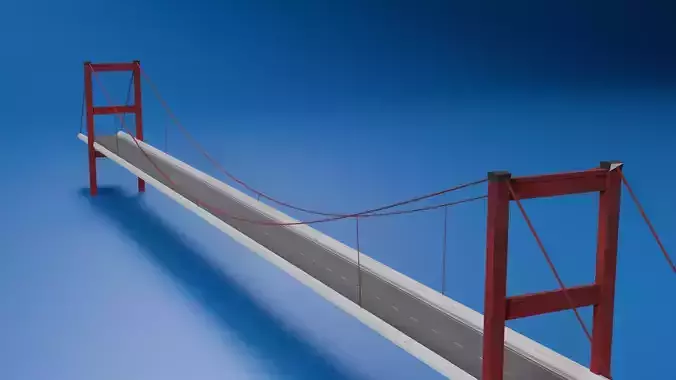 Low Poly Bridge  Game-Ready 3D Model 