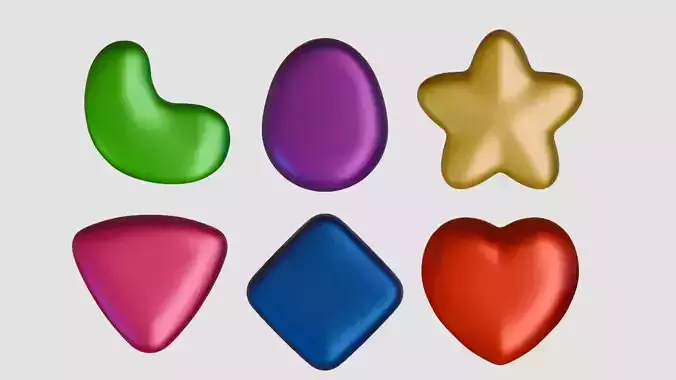 Gemstone Crystal Shapes 3D Model Pack