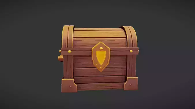 Wooden treasure chest with metal accents 2