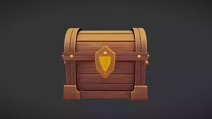 Wooden treasure chest with metal accents