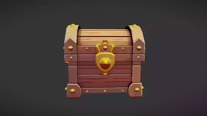 wooden treasure chest with iron accent 3