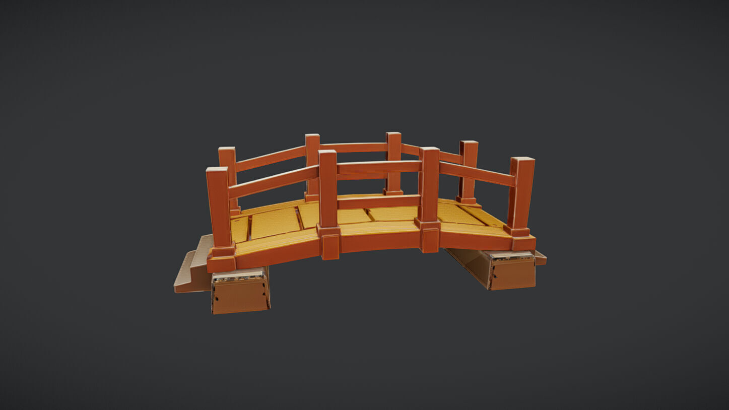 wooden bridge 3D model_3