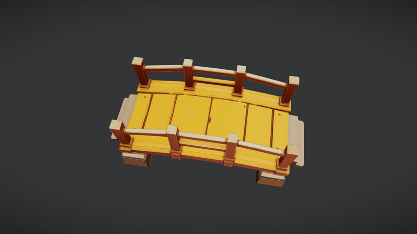wooden bridge 3D model_4