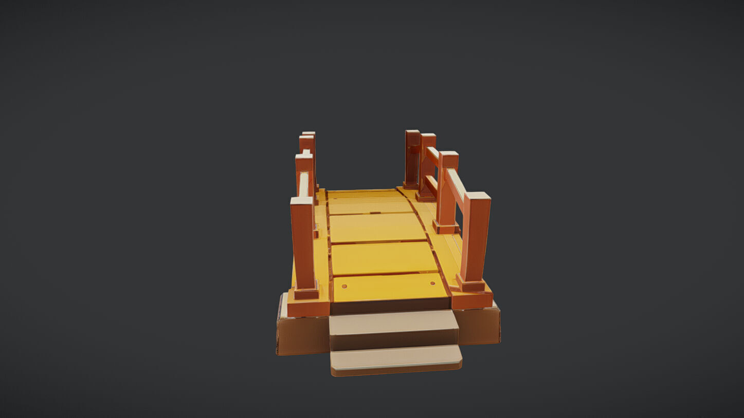 wooden bridge 3D model_2