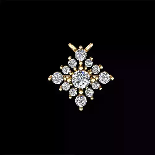 Cluster Diamond Pendant 3D Model