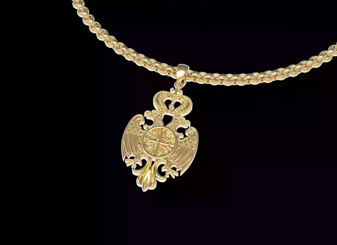 Serbian Crest Eagle Coat of Arms Pendant