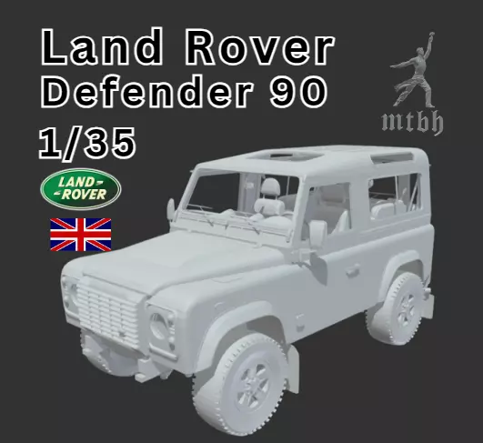 Land Rover Defender 90 Scale 1-35 3D print model_0