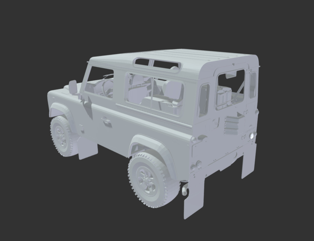 Land Rover Defender 90 Scale 1-35 3D print model_2