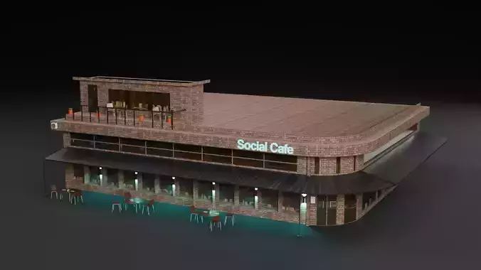 3D Cafe Building