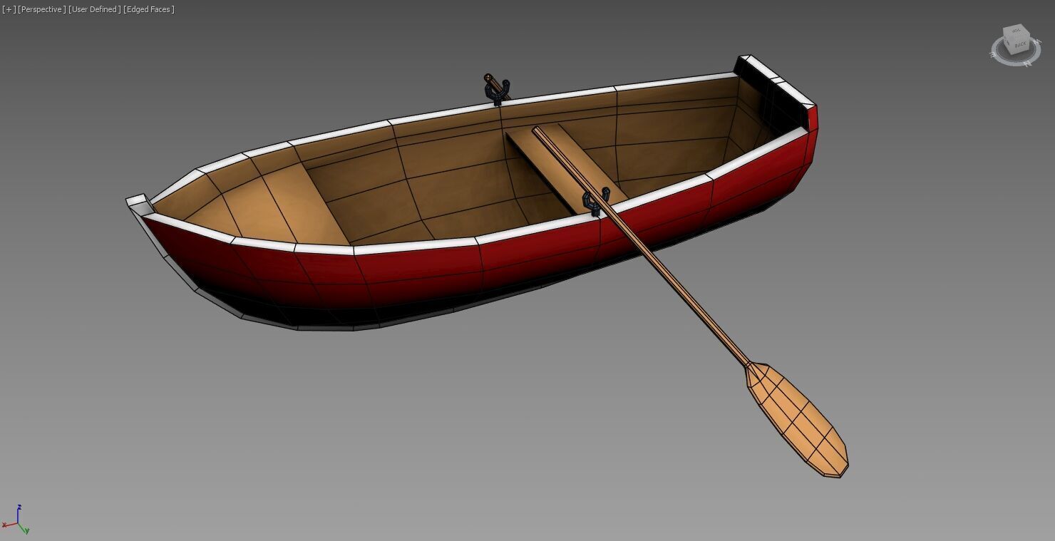 stylized Lowpoly Boat  Low-poly 3D model_2