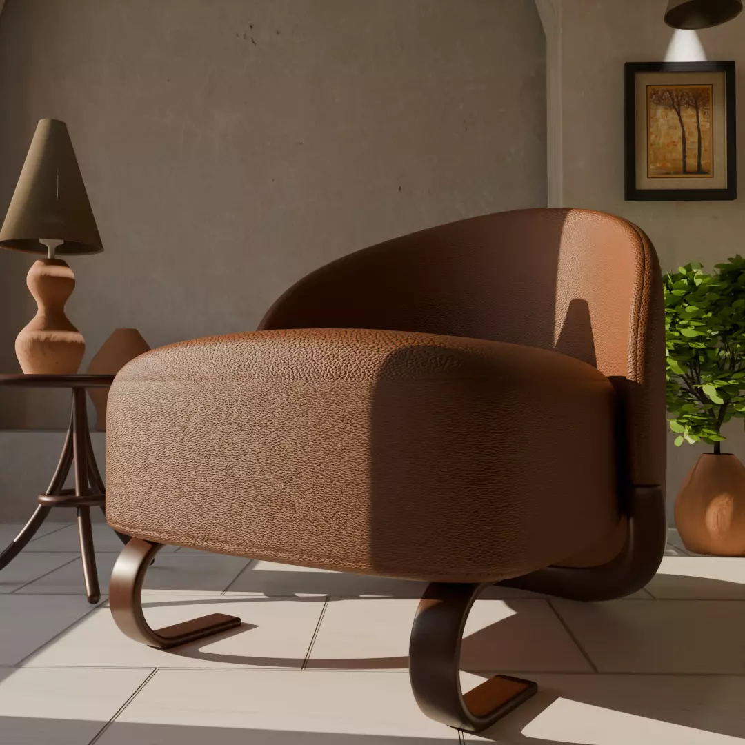 Archviz Single Seat 3 Basic Scene and Lighting 3D model