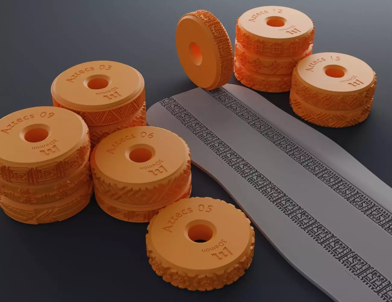 Stamp Wheels - Aztecs 3D print model