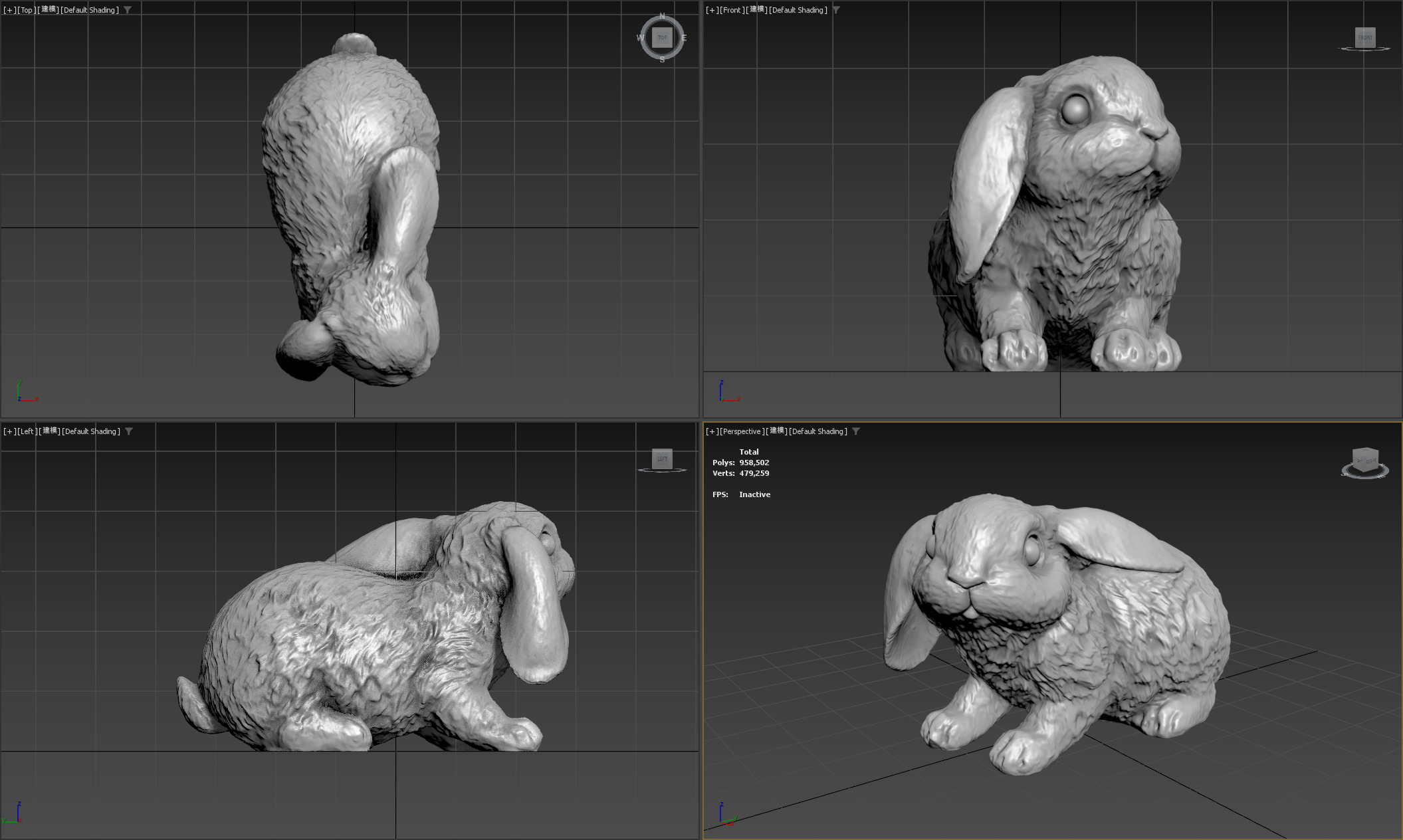rabbit 3D print model_7