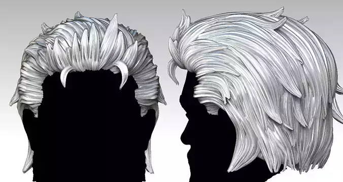 3D Hair style for Man V04 3D print model
