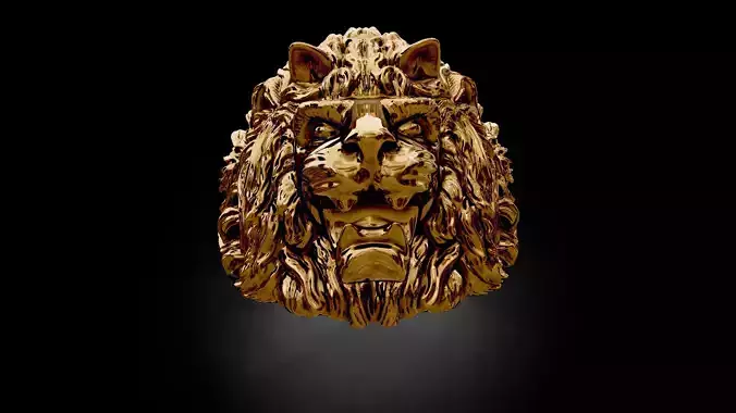 5 sizes Ferocious Lion King Ring 3D print model
