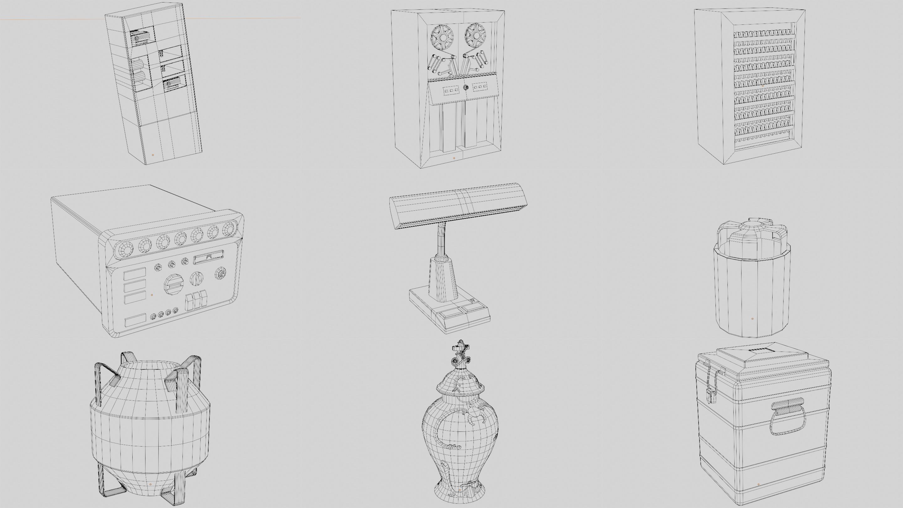 Stylized Retro Scifi Pack  Low-poly 3D model_7